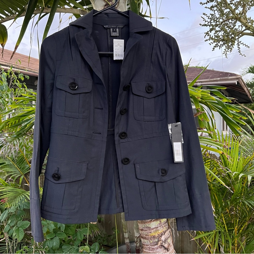Marc by Marc Jacobs trench coat and work pants set.